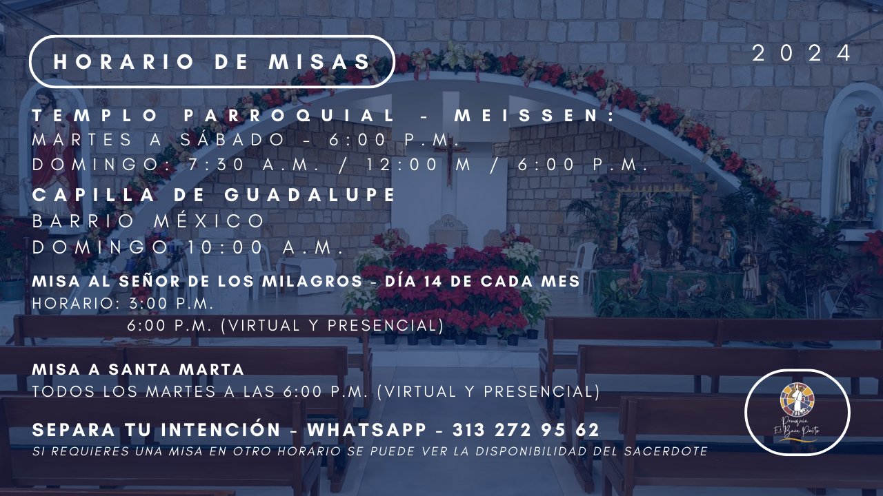 Misas Virtuales Horarios de Eucaristías